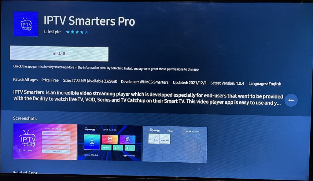Samsung Smart TV app store